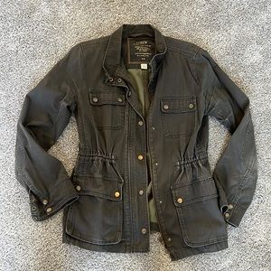 J Crew Relaxed Boyfriend Field Jacket - Olive - M